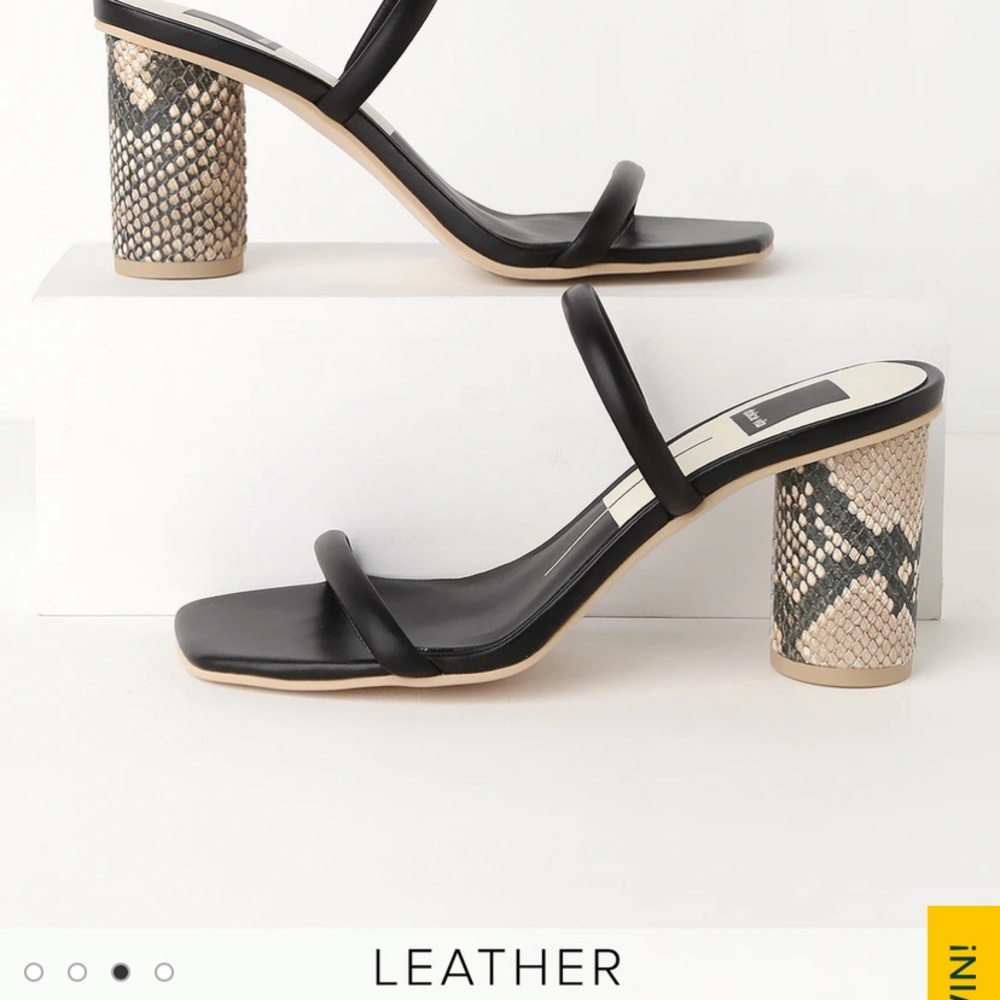 *Sold* Dolce vita Noles black and snake skin heels size 8.5 with box - Picture 3 of 16